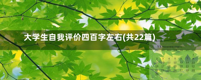 大学生自我评价四百字左右(共22篇)