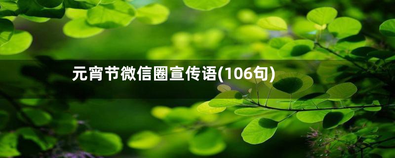 元宵节微信圈宣传语(106句)