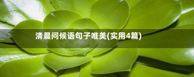 清晨问候语句子唯美(实用4篇)